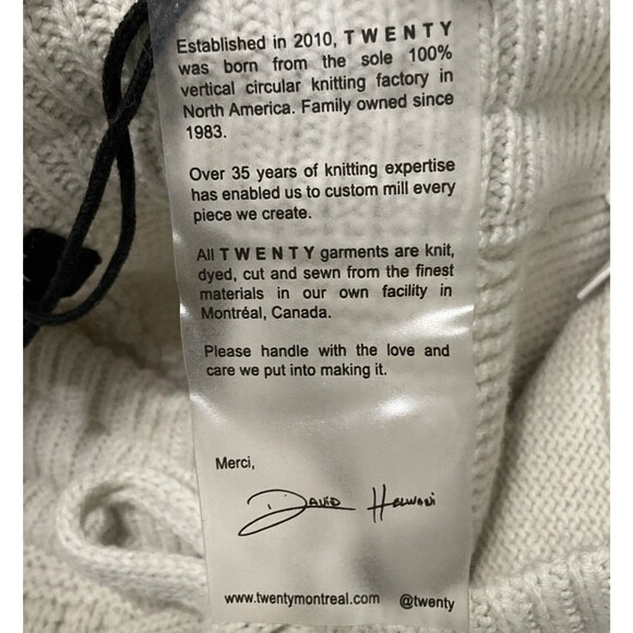 Twenty Montreal Large - XL Shorts Wave Striped Crochet Ivory Taupe Unisex NWT - Picture 11 of 11